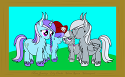 Size: 4651x2860 | Tagged: safe, artist:dinkyuniverse, character:diamond mint, character:silver spoon, character:silverspeed, species:earth pony, species:pegasus, species:pony, species:unicorn, absurd resolution, chest fluff, ear fluff, family, family photo, female, framed picture, lily dache, mother and daughter, unshorn fetlocks