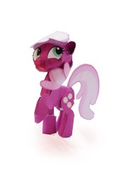 Size: 823x1224 | Tagged: safe, artist:kna, character:cheerilee, species:pony, female, open mouth, papercraft, photo, raised hoof, smiling, solo