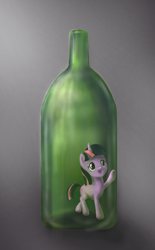 Size: 1172x1885 | Tagged: safe, artist:stratodraw, character:twilight sparkle, bottle, female, pony in a bottle, solo