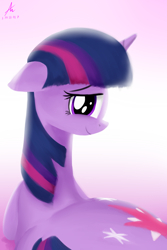 Size: 1000x1500 | Tagged: safe, artist:truffle shine, character:twilight sparkle, species:pony, species:unicorn, female, looking at you, signature, solo, twibutt
