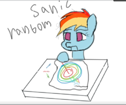 Size: 872x724 | Tagged: safe, artist:lofis, character:rainbow dash, species:pegasus, species:pony, g4, my little pony: friendship is magic, female, misspelling, sanic, solo