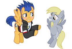 Size: 829x566 | Tagged: safe, artist:chainchomp2 edit, artist:tootootaloo, edit, character:derpy hooves, character:flash sentry, species:pony, best friends, friendshipping, simple background, white background