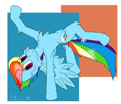 Size: 3500x3000 | Tagged: safe, artist:starrypallet, character:rainbow dash, species:pegasus, species:pony, chest fluff, cute, dancing, female, mare, simple background, solo, wings