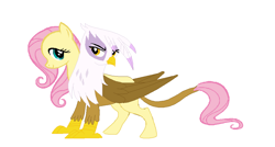 Size: 977x522 | Tagged: safe, artist:theunknowenone1, character:fluttershy, character:gilda, species:griffon, species:hippogriff, ship:gildashy, alternate universe, conjoined, female, fusion, lesbian, shipping, sisters, story included, what if