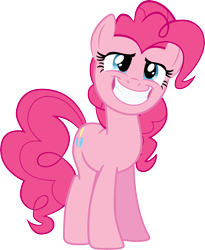 Size: 3190x3898 | Tagged: safe, artist:felix-kot, character:pinkie pie, species:earth pony, species:pony, boring, female, grin, mare, pinkie's boring grin, simple background, solo, transparent background, vector