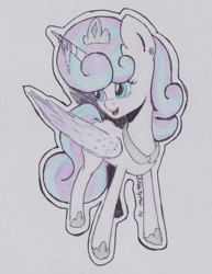 Size: 1102x1428 | Tagged: safe, artist:marta4708, character:princess flurry heart, species:pony, female, older, solo, traditional art