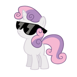 Size: 894x894 | Tagged: dead source, safe, artist:austiniousi, part of a set, character:sweetie belle, species:pony, female, simple background, solo, sunglasses, transparent background, vector