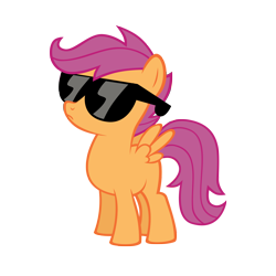 Size: 4800x4800 | Tagged: dead source, safe, artist:austiniousi, part of a set, character:scootaloo, species:pegasus, species:pony, absurd resolution, female, simple background, solo, sunglasses, transparent background, vector