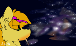 Size: 5000x3000 | Tagged: safe, artist:starrypallet, oc, oc only, oc:obsolete tech, species:pony, absurd resolution, high, male, sky, solo, stallion, stars, universe