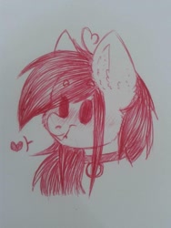 Size: 960x1280 | Tagged: safe, artist:pinkcloudhugger, oc, oc only, oc:candy cloud, species:pony, collar, heart, leash, sketch, solo, traditional art