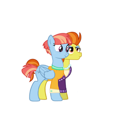 Size: 2039x2007 | Tagged: safe, artist:theunknowenone1, character:stormy flare, character:windy whistles, species:pony, conjoined, fusion, multiple heads, simple background, two heads, two tails, wat, white background