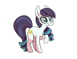 Size: 997x768 | Tagged: safe, artist:ponygoggles, character:coloratura, species:earth pony, species:pony, female, raised hoof, simple background, smiling, solo, white background, wingding eyes
