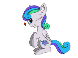 Size: 3413x2560 | Tagged: safe, artist:dranoellexa, artist:lunar froxy, oc, oc only, oc:spectral bolt, species:pegasus, species:pony, drawn on phone, female, freckles, heart, mare, simple background, solo, white background