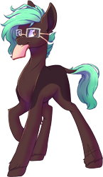 Size: 808x1389 | Tagged: safe, artist:myralilth, oc, oc only, oc:bread, species:earth pony, species:pony, bread, food, glasses, male, mouth hold, simple background, solo, stallion, transparent background