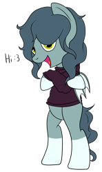 Size: 1005x1701 | Tagged: safe, artist:cloudy95, oc, oc only, oc:silent dart, species:bat pony, species:pony, bipedal, clothing, female, mare, simple background, solo, sweater, transparent background