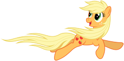 Size: 7500x3715 | Tagged: safe, artist:stabzor, character:applejack, female, loose hair, simple background, solo, transparent background, vector