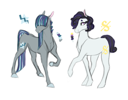 Size: 4163x3240 | Tagged: safe, artist:xenalollie, oc, oc only, parent:coloratura, parent:octavia melody, parents:taviratura, species:earth pony, species:pony, absurd resolution, female, high res, magical lesbian spawn, male, mare, offspring, simple background, sketch, stallion, white background
