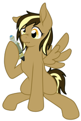 Size: 1453x2173 | Tagged: safe, artist:glacierfrostclaw, oc, oc only, oc:time quirk, parent:derpy hooves, parent:doctor whooves, parents:doctorderpy, species:pegasus, species:pony, derp, doctor who, female, mare, offspring, simple background, solo, sonic screwdriver, time lord, transparent background