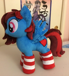 Size: 1098x1200 | Tagged: safe, artist:lilmoon, oc, oc only, oc:lucid heart, species:pegasus, species:pony, clothing, irl, photo, plushie, socks, solo, striped socks