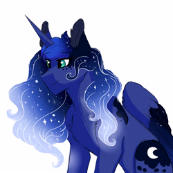 Size: 3000x3000 | Tagged: safe, artist:scarletskitty12, character:princess luna, species:alicorn, species:pony, female, mare, simple background, smiling, solo, white background