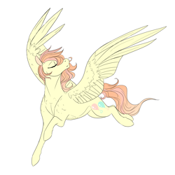 Size: 3240x3240 | Tagged: safe, artist:xenalollie, oc, oc only, oc:clementine, species:pegasus, species:pony, female, flying, high res, mare, simple background, solo, white background