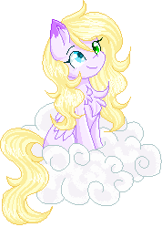 Size: 178x249 | Tagged: safe, artist:sketchyhowl, oc, oc only, species:pegasus, species:pony, animated, cloud, female, gif, heterochromia, mare, pixel art, simple background, solo, transparent background