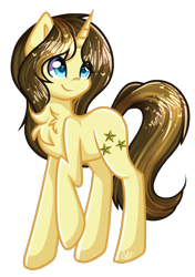 Size: 880x1249 | Tagged: safe, artist:sketchyhowl, oc, oc only, oc:rooli, species:pony, species:unicorn, g4, chest fluff, colored pupils, cute, eye clipping through hair, female, heart eyes, mare, ocbetes, raised hoof, simple background, smiling, solo, three quarter view, transparent background, unicorn oc, wingding eyes