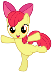 Size: 1600x2193 | Tagged: safe, artist:thatguy1945, character:apple bloom, species:earth pony, species:pony, episode:flight to the finish, g4, my little pony: friendship is magic, adorabloom, apple bloom's bow, bipedal, bow, cute, female, filly, hair bow, happy, pyramid, simple background, solo, transparent background, vector