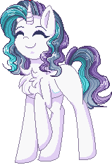 Size: 159x234 | Tagged: safe, artist:sketchyhowl, oc, oc only, species:pony, species:unicorn, animated, chest fluff, cute, eyes closed, female, gif, mare, pixel art, raised hoof, simple background, solo, transparent background