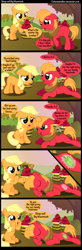 Size: 1000x3040 | Tagged: safe, artist:coltsteelstallion, character:applejack, character:big mcintosh, species:earth pony, species:pony, apple, colt, comic, cutie mark, cutiespark, filly, male, stallion, tower of pimps