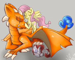 Size: 1182x947 | Tagged: safe, artist:catlion3, character:fluttershy, oc, oc:redelina, species:pony, canon x oc