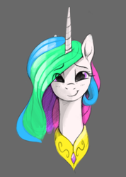 Size: 488x686 | Tagged: safe, artist:nadnerbd, character:princess celestia, species:alicorn, species:pony, female, looking at you, mare, smiling, solo