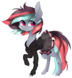 Size: 1024x1119 | Tagged: safe, artist:hyshyy, oc, oc only, oc:estelle, species:earth pony, species:pony, clothing, cute, female, mare, raised hoof, shirt, simple background, skirt, skirt lift, solo, transparent background