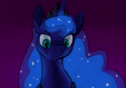Size: 1540x1080 | Tagged: safe, artist:equum_amici, character:princess luna, species:alicorn, species:pony, animated, cinemagraph, collaboration, ethereal mane, female, gradient background, looking at you, mare, no sound, solo, webm