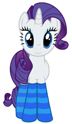 Size: 616x1056 | Tagged: safe, artist:tabrony23, character:rarity, species:pony, species:unicorn, clothing, female, mare, socks, solo, striped socks