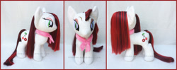 Size: 1881x742 | Tagged: safe, artist:lilmoon, character:cherry jubilee, species:pony, alternate hairstyle, brushable, irl, photo, plushie, solo
