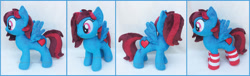 Size: 2456x742 | Tagged: safe, artist:lilmoon, oc, oc only, oc:lucid heart, species:pegasus, species:pony, clothing, female, irl, mare, photo, plushie, socks, solo, striped socks