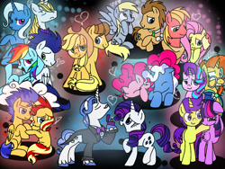 Size: 1024x768 | Tagged: safe, artist:andromedasparkz, character:applejack, character:big mcintosh, character:caramel, character:comet tail, character:derpy hooves, character:doctor whooves, character:fancypants, character:flash sentry, character:fluttershy, character:pinkie pie, character:pokey pierce, character:prince blueblood, character:rainbow dash, character:rarity, character:soarin', character:starlight glimmer, character:sunburst, character:sunset shimmer, character:time turner, character:trixie, character:twilight sparkle, character:twilight sparkle (alicorn), species:alicorn, species:pony, ship:bluetrix, ship:carajack, ship:cometlight, ship:doctorderpy, ship:flashimmer, ship:fluttermac, ship:pokeypie, ship:raripants, ship:soarindash, ship:starburst, female, male, shipping, straight
