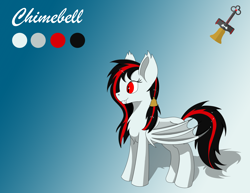 Size: 3300x2550 | Tagged: safe, artist:lunar froxy, oc, oc only, oc:chimebell, species:bat pony, species:pony, female, gradient background, mare, reference sheet, solo