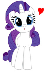 Size: 703x1137 | Tagged: safe, artist:tabrony23, character:rarity, species:pony, species:unicorn, :o, female, heart, mare, open mouth, simple background, solo, white background