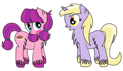 Size: 2152x1255 | Tagged: safe, artist:dinkyuniverse, character:dinky hooves, character:lily longsocks, chest fluff, crush, cute, dinkily, female, filly, happy, lesbian, romance, romantic, shipping, shipping fuel, smiling, unshorn fetlocks