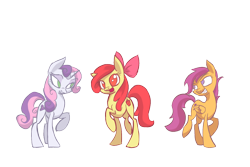 Size: 1200x800 | Tagged: safe, artist:syntactics, character:apple bloom, character:scootaloo, character:sweetie belle, species:pegasus, species:pony, cutie mark crusaders, teenager