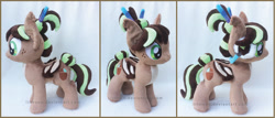Size: 1731x742 | Tagged: safe, artist:lilmoon, oc, oc only, oc:cocoa dot, species:bat pony, species:pony, female, irl, mare, photo, plushie, solo