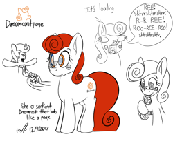 Size: 730x600 | Tagged: safe, artist:xwoofyhoundx, oc, oc only, oc:dreamcast pone, console, console ponies, controller, dialogue, heterochromia, joke oc, sega, sega dreamcast, solo, tongue out