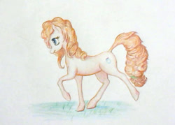 Size: 680x488 | Tagged: safe, artist:stratodraw, character:pear butter, species:earth pony, species:pony, applejack's mom, female, mare, solo, traditional art, walking