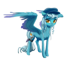 Size: 4000x4000 | Tagged: safe, artist:nadnerbd, oc, oc only, oc:ice, species:pegasus, species:pony, clothing, female, hat, knife, mare, simple background, smiling, transparent background