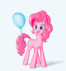 Size: 1024x1105 | Tagged: safe, artist:stratodraw, character:pinkie pie, species:earth pony, species:pony, balloon, cute, diapinkes, female, mare, simple background, smiling, solo