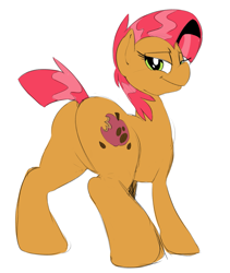 Size: 1401x1661 | Tagged: safe, artist:sunibee, character:babs seed, bedroom eyes, buns seed, cutie mark, older, plot