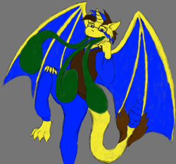 Size: 2642x2464 | Tagged: safe, artist:wesleyfoxx, oc, oc only, oc:zeo hooves, species:alicorn, species:anthro, species:dragon, species:pony, alicorn oc, anthro oc, claws, clothing, colored, dragonified, hybrid, lounging, monster pony, original species, reaching, slit eyes, snake eyes, species swap, tatzlpony, tentacle tongue, tentacles, wings