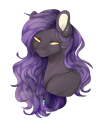 Size: 1024x1244 | Tagged: safe, artist:itsizzybel, oc, oc only, oc:ender heart, species:pony, bust, female, mare, portrait, simple background, solo, transparent background